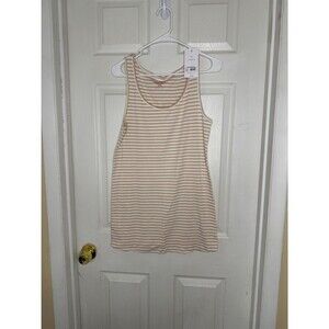 Ingrid & Isabel Beige and White Striped Tank Top